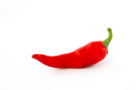 Chili pepper isolated on a white background. One chili hot pepper clipping pathの写真素材