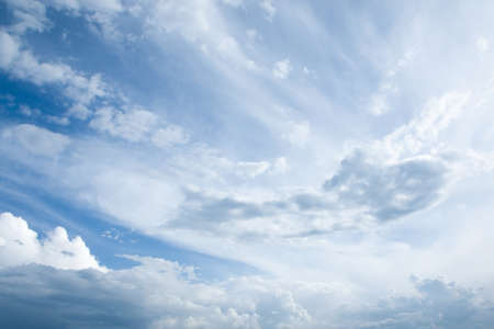blue sky background with white cloudsの写真素材