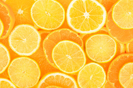 background of oranges, tangerines and lemonの写真素材