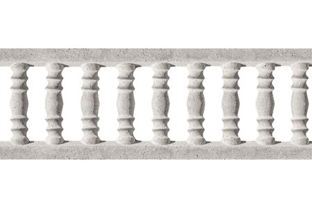 gray stone fence columns isolatedの写真素材