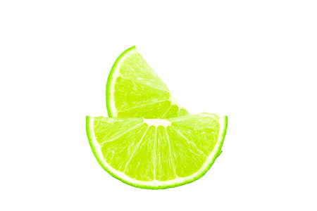 two halves of lime isolated