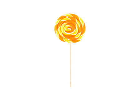 candy lollipop orange yellow isolateの写真素材