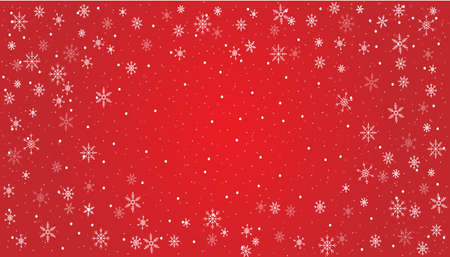 Christmas red background with white snowflakesのイラスト素材
