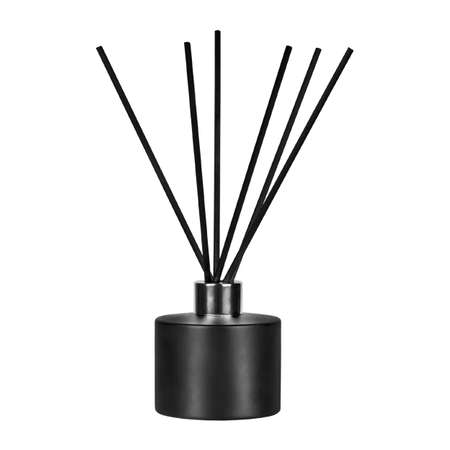 black automated sticks in a black bottle isolatedの写真素材