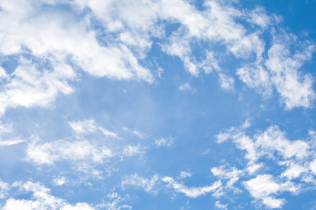 blue sky with white clouds backgroundの写真素材