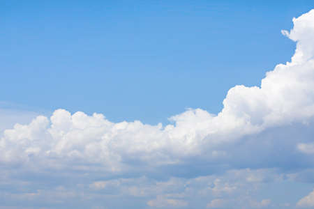 blue sky with white clouds with space for textの写真素材