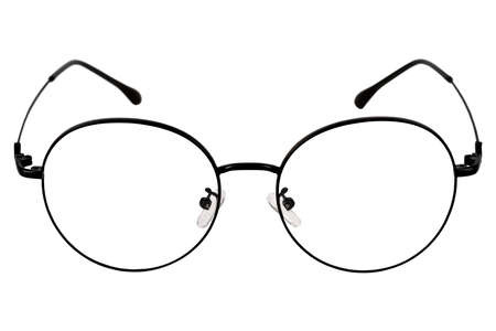 optical glasses in black frame isolatedの写真素材