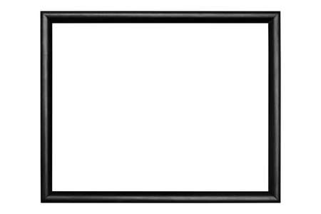 black wooden photo frame isolatedの写真素材