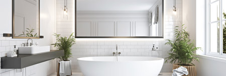 white bathroom. aiの素材