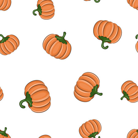 halloween seamless pattern with pumpkinsのイラスト素材