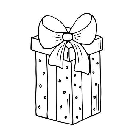 holiday box hand drawn vectorのイラスト素材