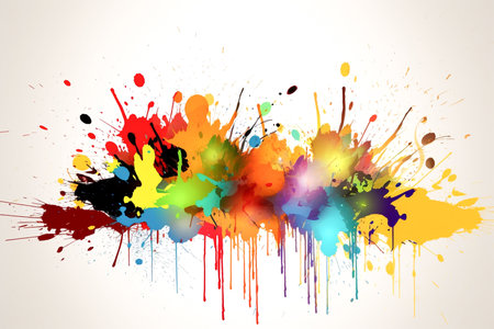 colored splashes of paintの素材