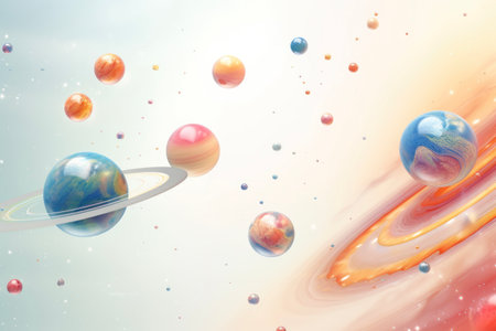 Horizontal view of the planet.の素材