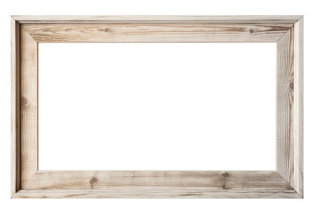 Wooden photo frame isolated on white background.の素材