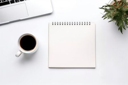 Business layout on a white table.の素材