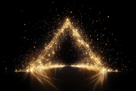 Triangular frame with glitter and glitter.の素材