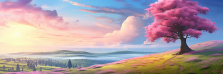 Beautiful spring landscape.の素材