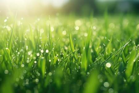 Green grass in the field.の素材