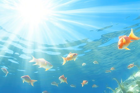 Fish sea background in the ocean.の素材