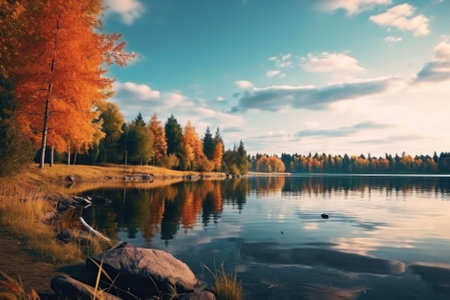 Beautiful autumn landscape.の素材