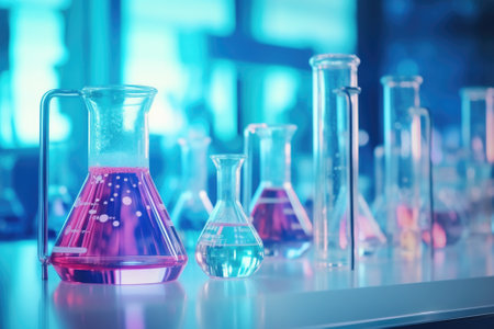 Composition of laboratory glassware.の素材