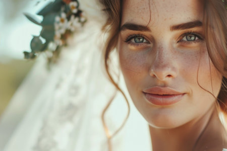 portrait of a girl bride.の素材