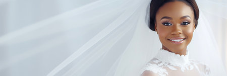 portrait of a black girl bride.の素材