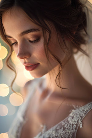 portrait of a girl bride.の素材