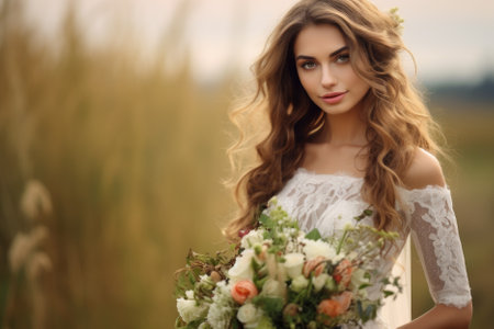 portrait of a girl bride.の素材
