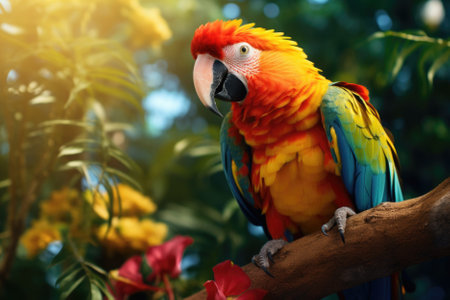 Beautiful bright parrot.の素材