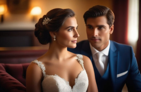 Girl Bride and Male Groom.の素材