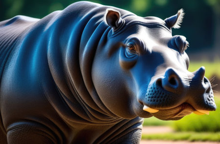 Hippopotamus close up.の素材