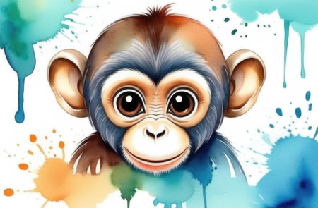 Cute monkey close up.の素材