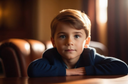 Portrait of a cute little black boy.の素材