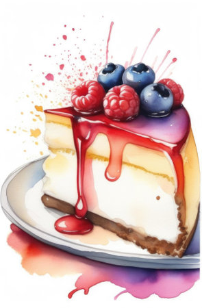 Watercolor Fruit Cake.の素材