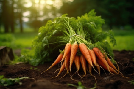 Freshly picked carrots.の素材