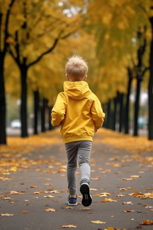Child running in the park.の素材