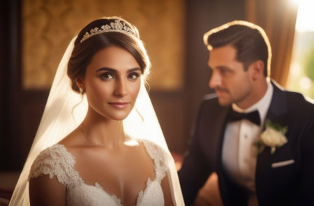 Girl Bride and Male Groom.の素材