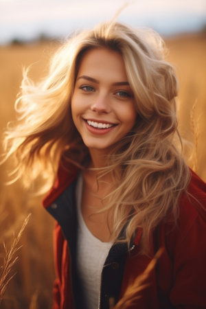 Autumn portrait of a girl.の素材