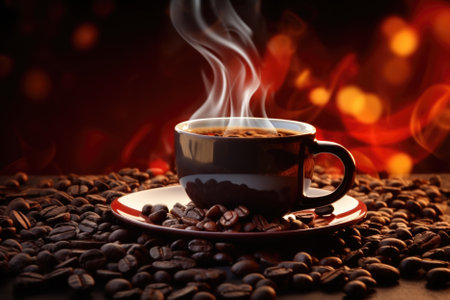 White Coffee Mug with Steam.の素材