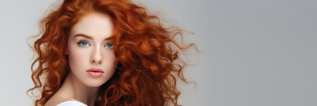 Portrait of a red-haired girl.の素材