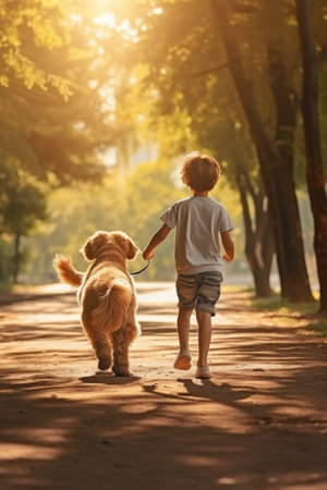 Child running in the park.の素材