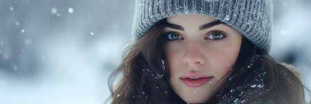 Winter portrait of a girl.の素材