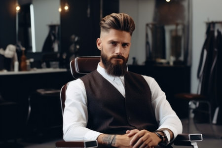 man at the barbershop.の素材