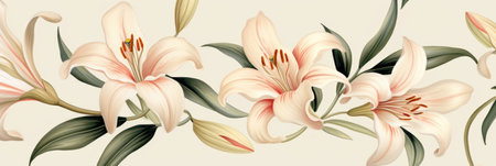 Pattern of flowers on light background.の素材