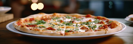 Close-up of mouthwatering pizza.の素材