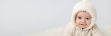 Portrait of a cute boy on a white background.の素材