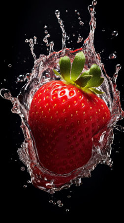 Strawberries in waterの素材