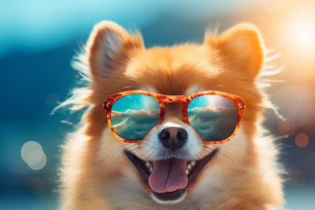Funny dog in sunglassesの素材