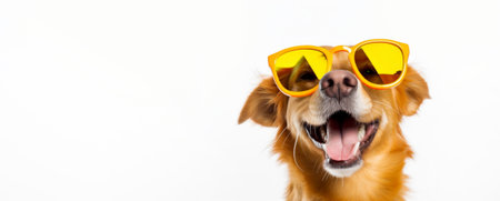 Funny dog in sunglasses, bannerの素材